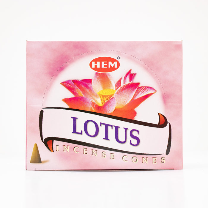 Hem Lotus, Incense Cone, 24 grams in one Pack, 12 Pack Box