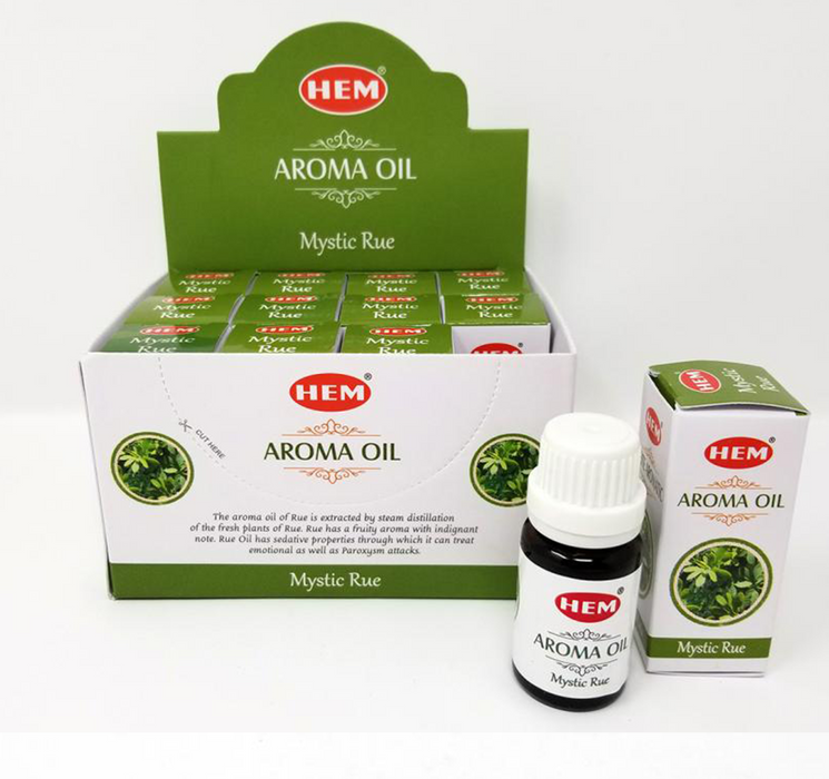 Hem Mystic Rue Aroma Oil, 12 packs of 10 ml