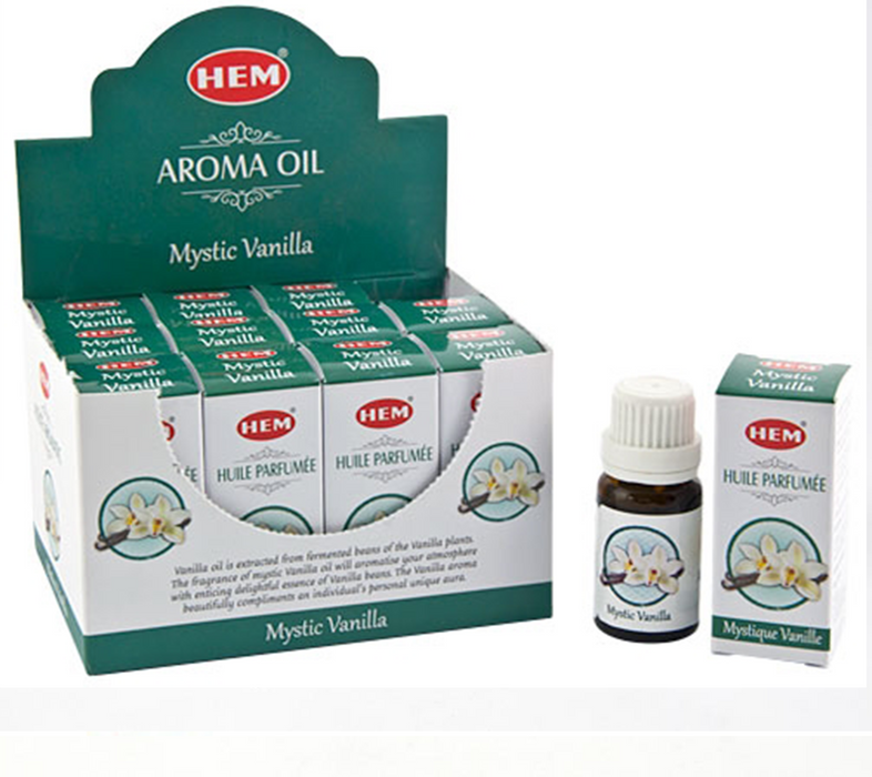 Hem Mystic Vanilla Aroma Oil, 12 packs of 10 ml