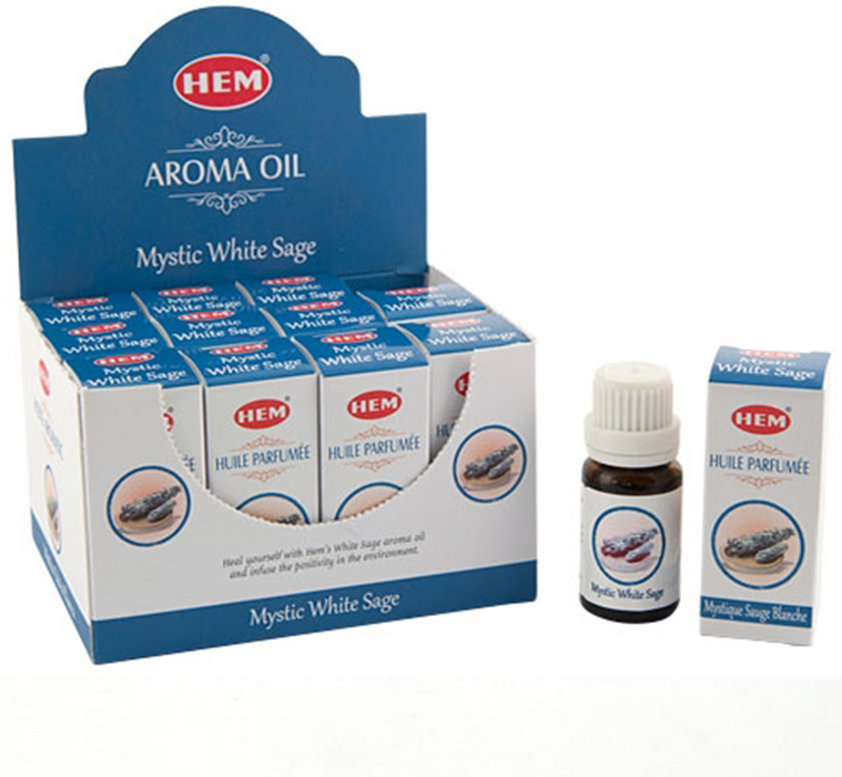 Hem Mystic White Sage Aroma Oil, 12 packs of 10 ml