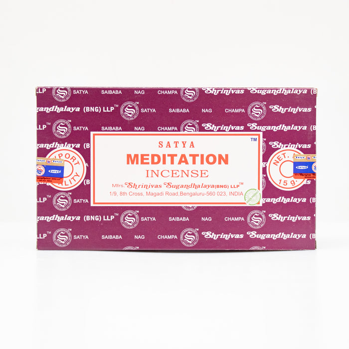 Satya Meditation, Incense Sticks, 15 grams in one Pack, 12 Pack Box