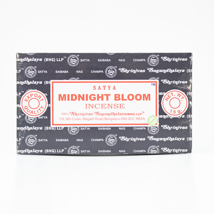 Satya Midnight Bloom, Incense Sticks, 15 grams in one Pack, 12 Pack Box