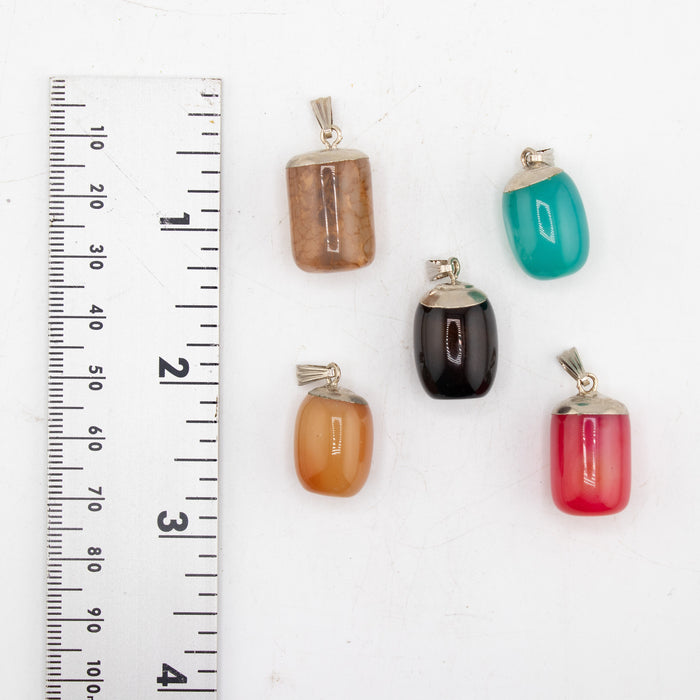 Mixed Multicolor Agate Shaped Pendants, 5 Pieces in a Pack