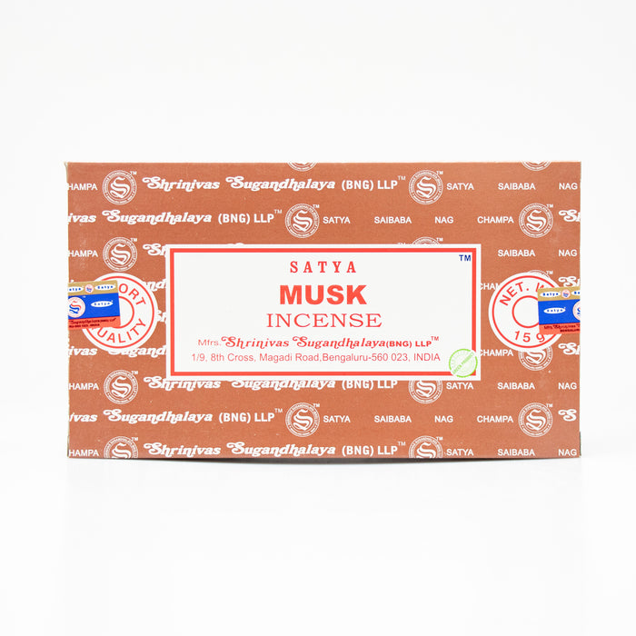Satya Musk, Incense Sticks, 15 grams in one Pack, 12 Pack Box