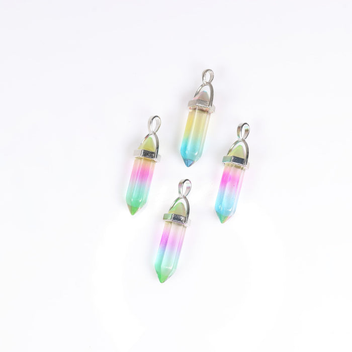 Aura Quartz Point Shape Pendants, 0.30" x 1.5" Inch, 5 Pieces in a Pack, #030