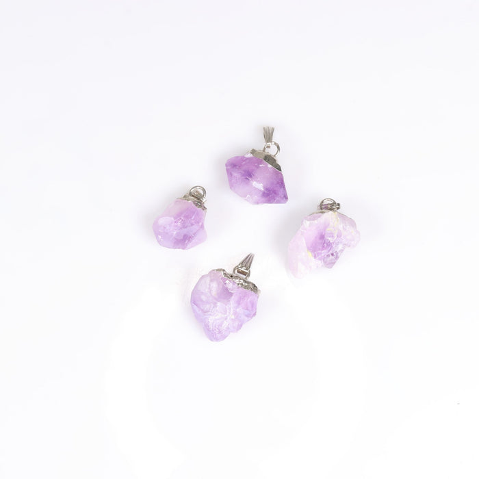 Amethyst Raw Pendants,5 Pieces in a Pack, #005