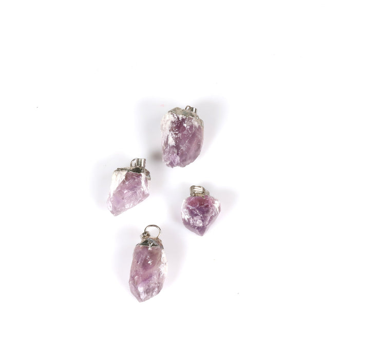 Amethyst Raw Pendants,5 Pieces in a Pack, #023