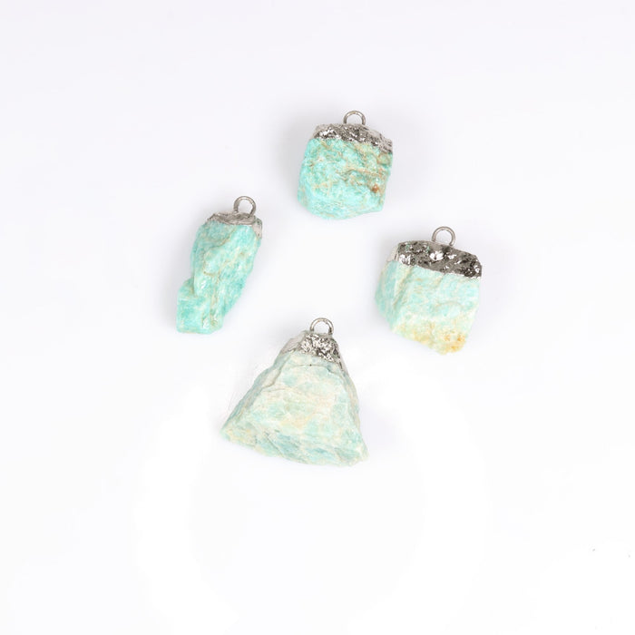 Amazonite Raw Pendants, 5 Pieces in a Pack, #007