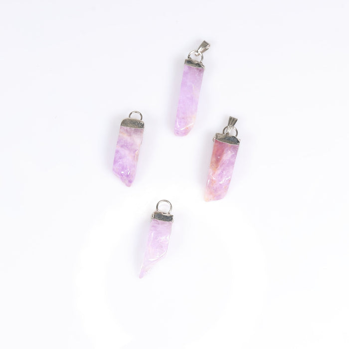 Amethyst Slab Stick Pendants, 0.45" x 1.25" Inch, 5 Pieces in a Pack, #023