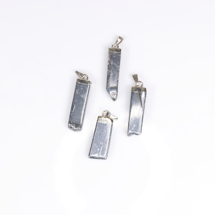 Hematite Slab Stick Pendants, 0.45" x 1.80" x 0.25" Inch, 5 Pieces in a Pack, #003