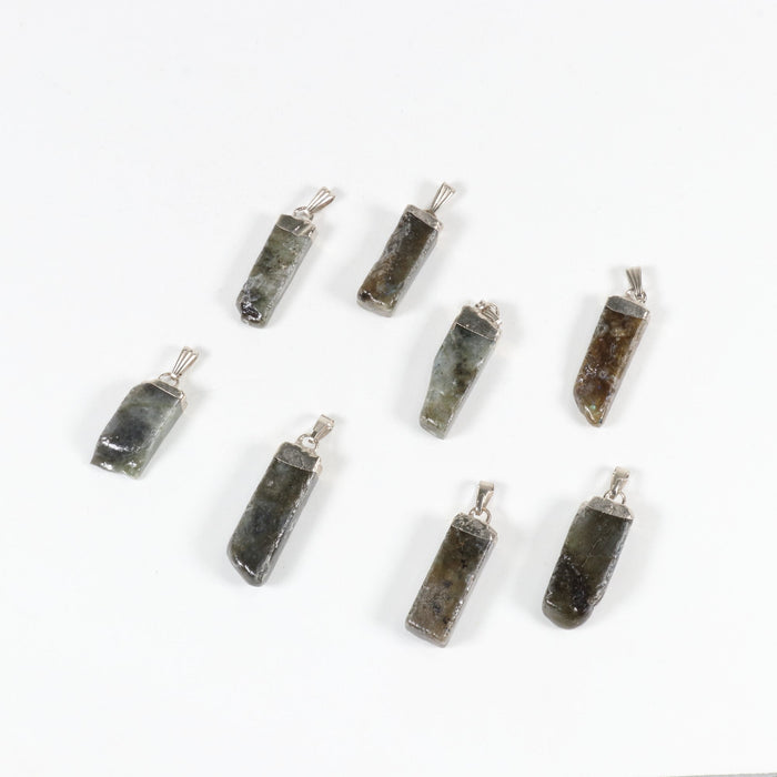 Labrodorite Slab Stick Pendants, 0.40" x 1.30" x 0.30" Inch, 5 Pieces in a Pack, #065