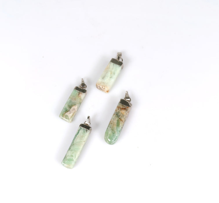 Amazonite Slab Stick Pendants, 0.45" x 1.80" x 0.25" Inch, 0.30" x 1.5" Inch, 5 Pieces in a Pack, #053