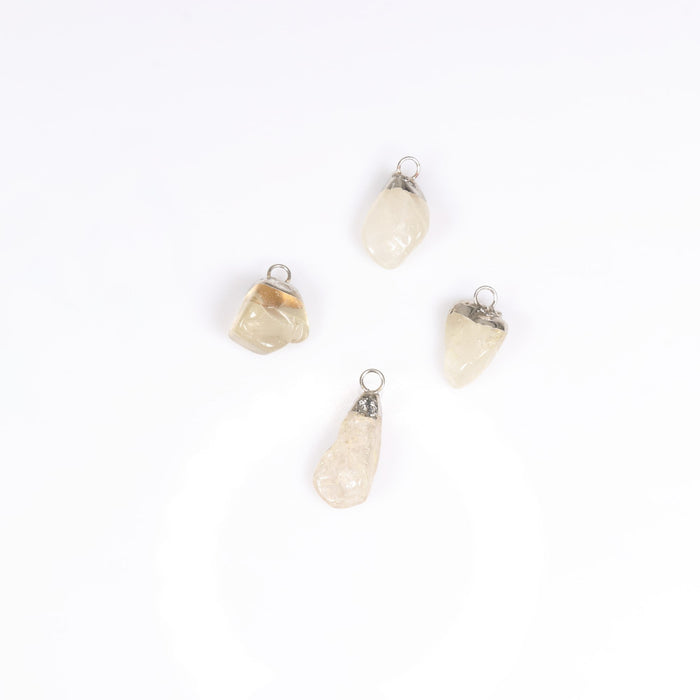 Lemon Quartz Mixed Shape Pendants, 0.70" x 0.90" x 0.40" Inch, 5 Pieces in a Pack, #043