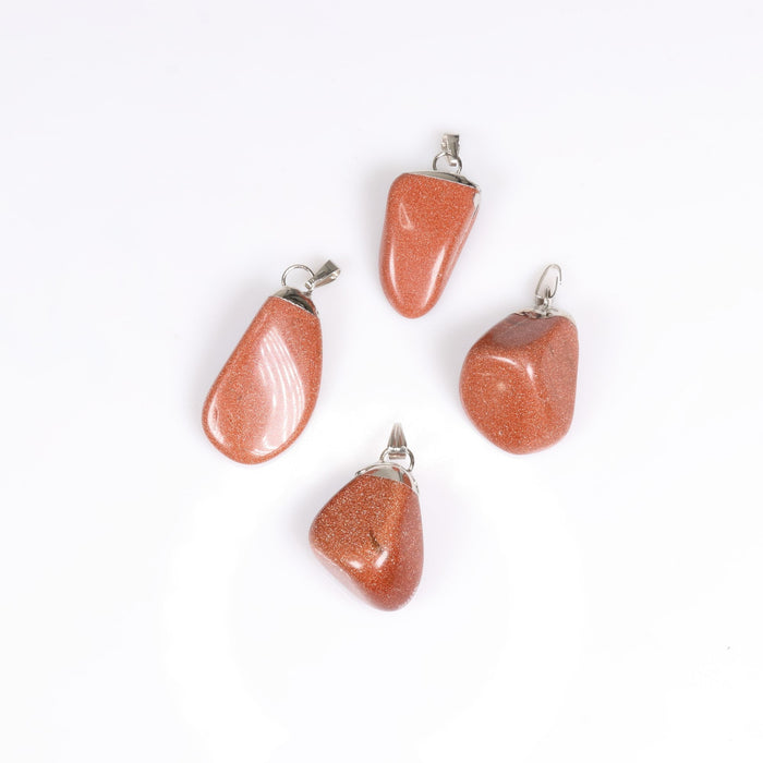 Red Gold Stone Mixed Shape Pendants, 0.55" x 1.10" Inch, 5 Pieces in a Pack, #011