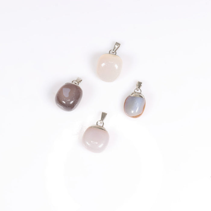 Grey Agate Mixed Shape Pendants, 0.55" x 1.10" Inch, 5 Pieces in a Pack, #029