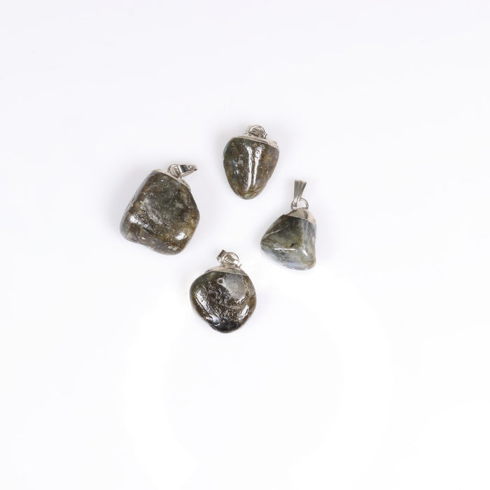 Labradorite Mixed Shape Pendants, 0.70" x 0.90" x 0.40" Inch, 5 Pieces in a Pack, #005