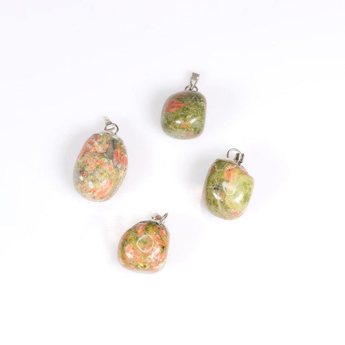 Unakite Mixed Shape Pendants, 0.70" x 1.15" Inch, 5 Pieces in a Pack, #051