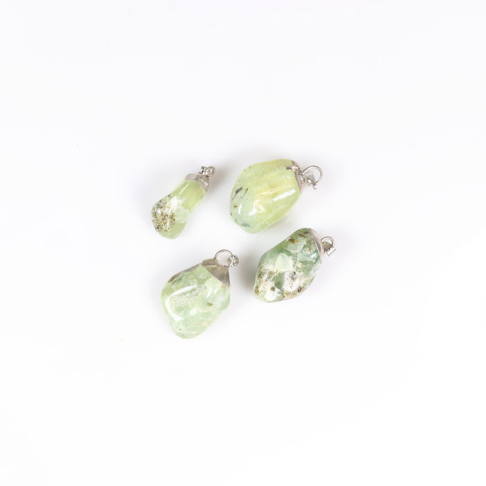 Prehnite Mixed Shape Pendants, 0.55" x 1.10" Inch, 5 Pieces in a Pack, #001