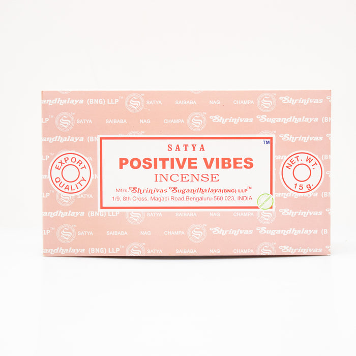 Satya Positive Vibes, Incense Sticks, 15 grams in one Pack, 12 Pack Box