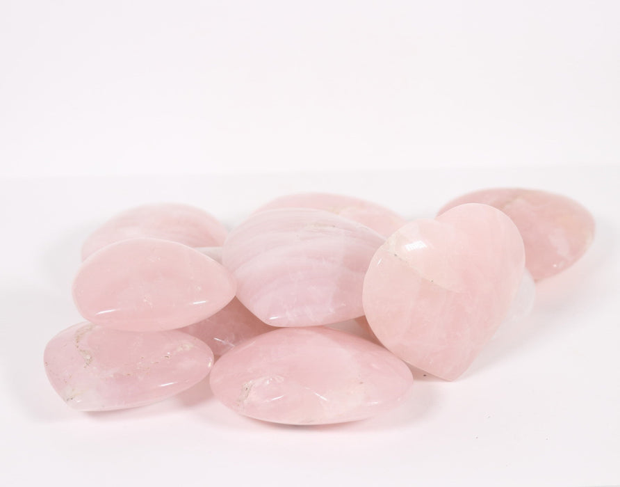 Rose Quartz Heart Shaped,~ 2.5" Inch, 100-200 gr, 1 Piece #002