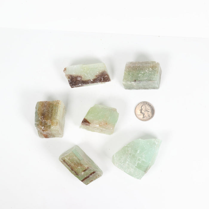 Green Calcite Rough Stone, 3-6cm, 20 Pieces in a Pack, #018