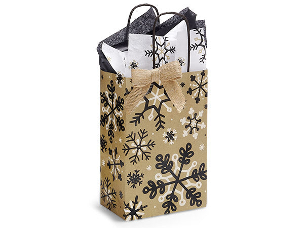 Rustic Snowflake Kraft Shopping Bags Rose, Gift, 5"x8", 50 Piece in a  Pack