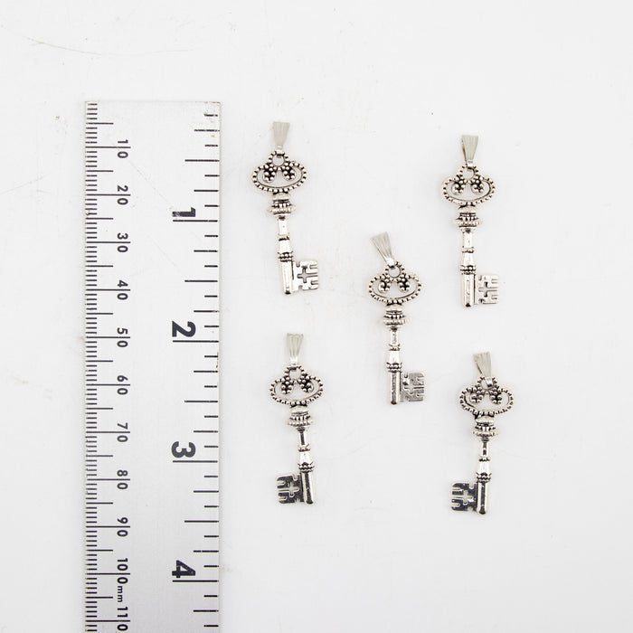 Regal Key Shaped Brass Pendant, 5 Pieces in a Pack
