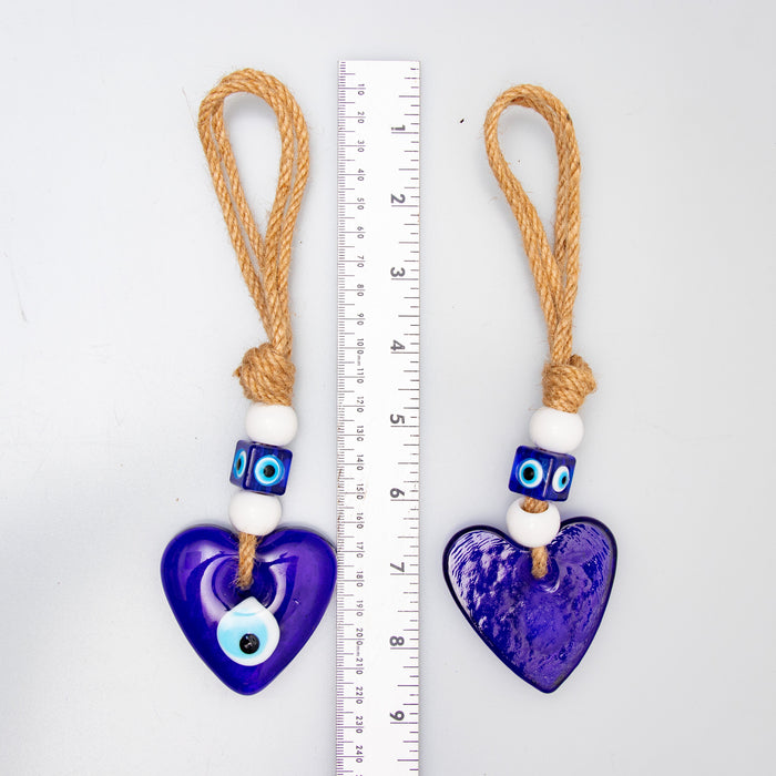 Evil Eye Heart Shaped Hanging Décor, 2.5" Inch, 10 Pieces in a Pack