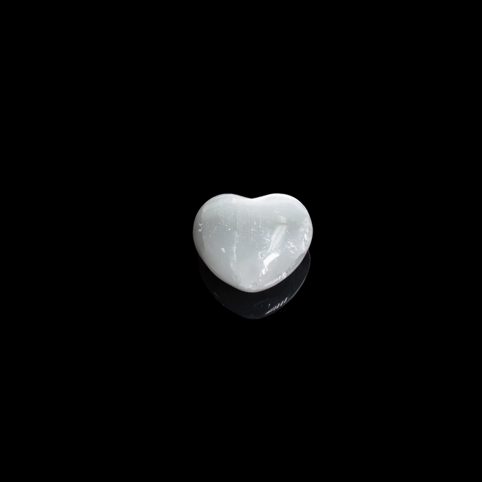 Selenite Plain Heart, 2" Inch, 10 Pieces in a Pack #001