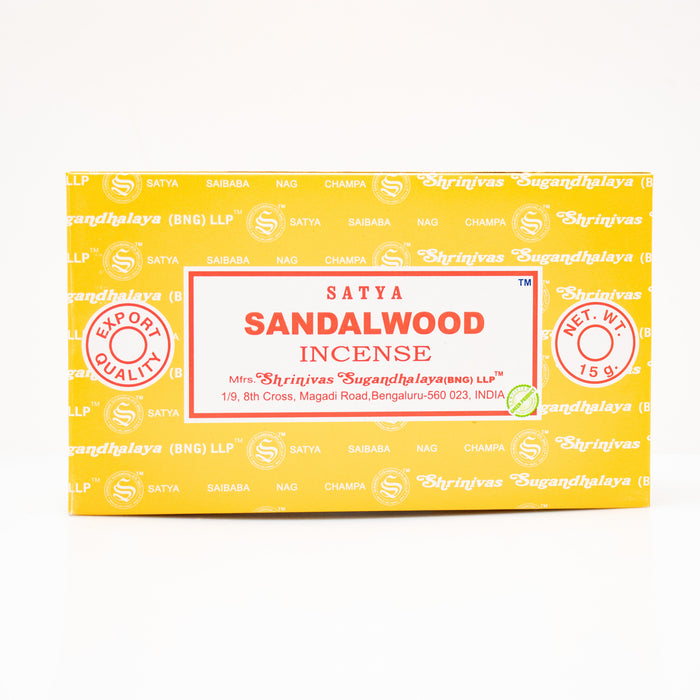 Satya Sandalwood, Incense Sticks, 15 grams in one Pack, 12 Pack Box