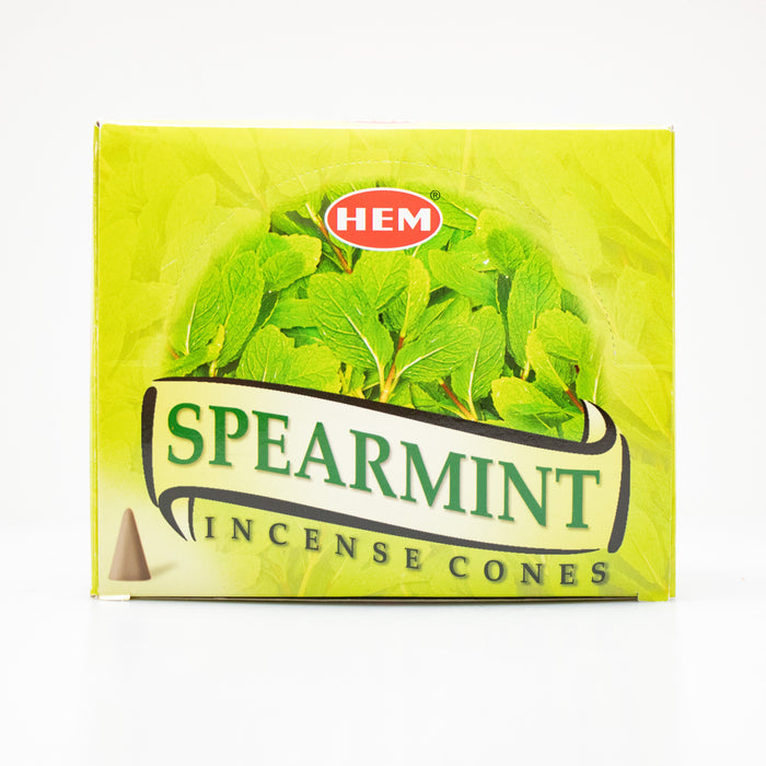 Hem Spearmint, Incense Cone, 24 grams in one Pack, 12 Pack Box