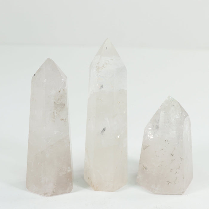 Clear Quartz Polished Tower, Cut Base,  200-300 Gr, 1 Piece #066