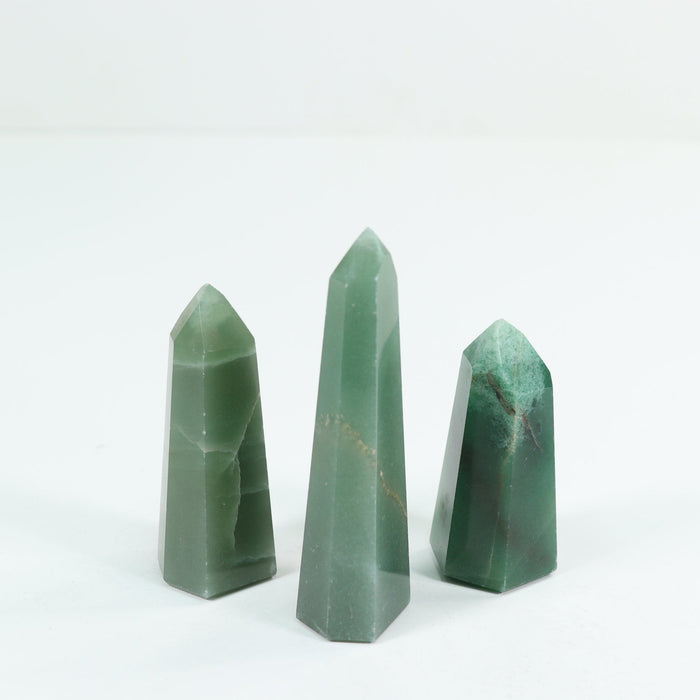 Green Aventurine Polished Tower, Cut Base, 0-100 Gr, 1 Piece #036