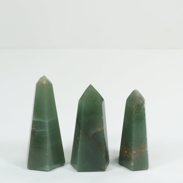 Green Aventurine Polished Tower, Cut Base, 100-200 Gr, 1 Piece #037