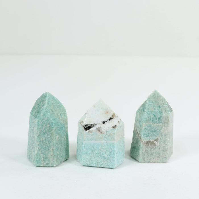 Amazonite Polished Tower, Cut Base,  200-300 Gr, 1 Piece #052