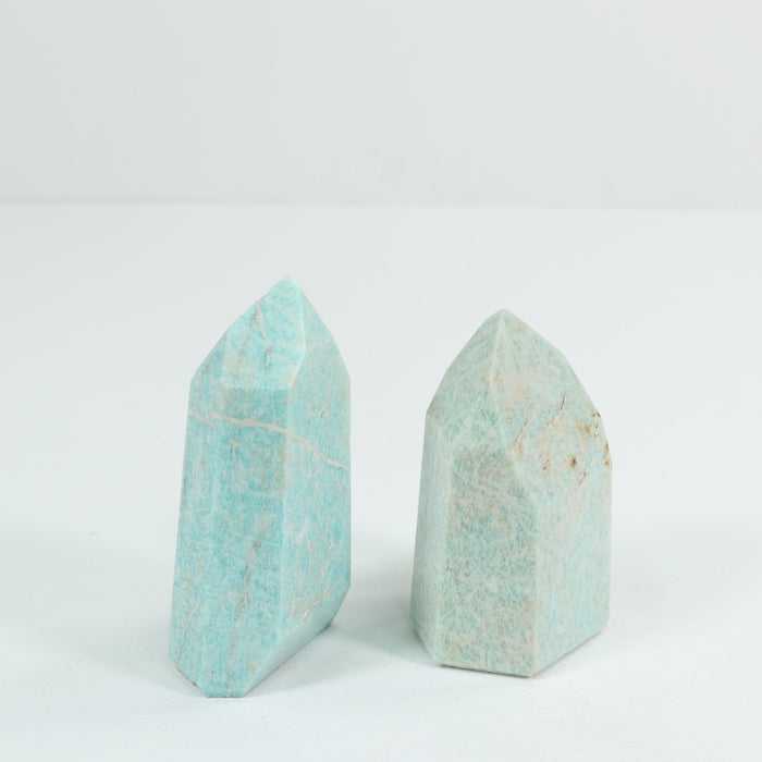 Amazonite Polished Tower, Cut Base,  300-400 Gr, 1 Piece #053