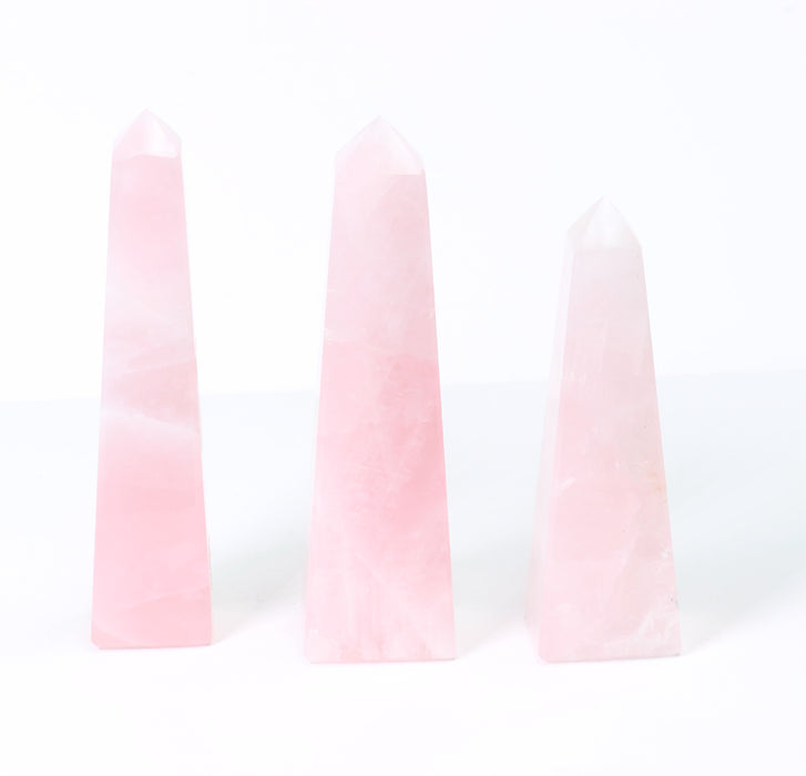 Rose Quartz Polished Obelisk, Cut Base,  0-250 Gr, 1 Piece, 1 Piece #003