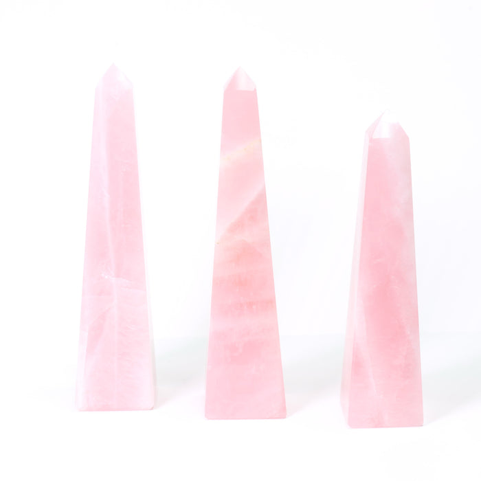 Rose Quartz Polished Obelisk, Cut Base, 500-750 Gr,1 Piece, #005