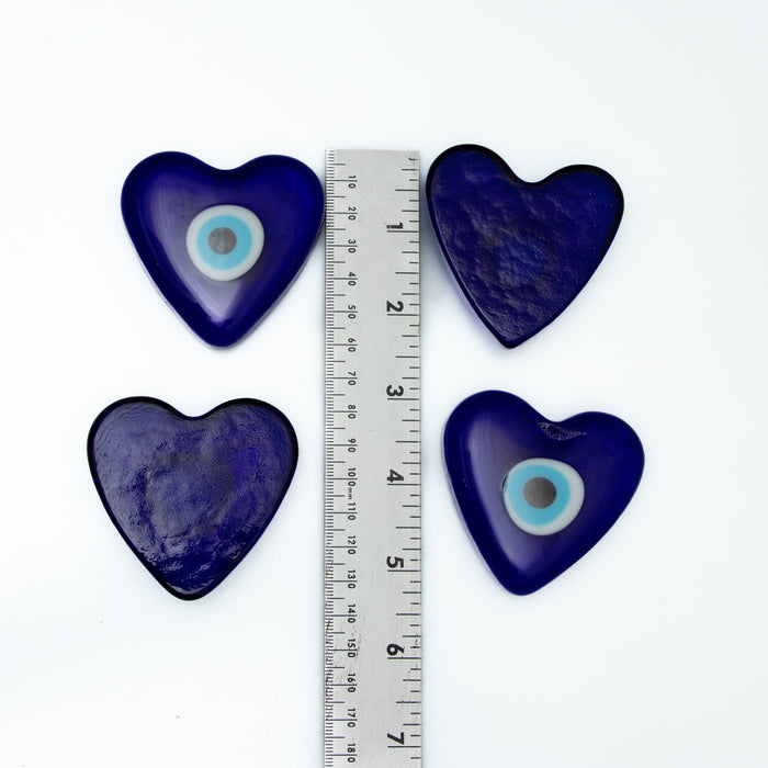 Evil Eye Heart Shaped, 2.5" Inch, Handmade, 10 Pieces in a Pack
