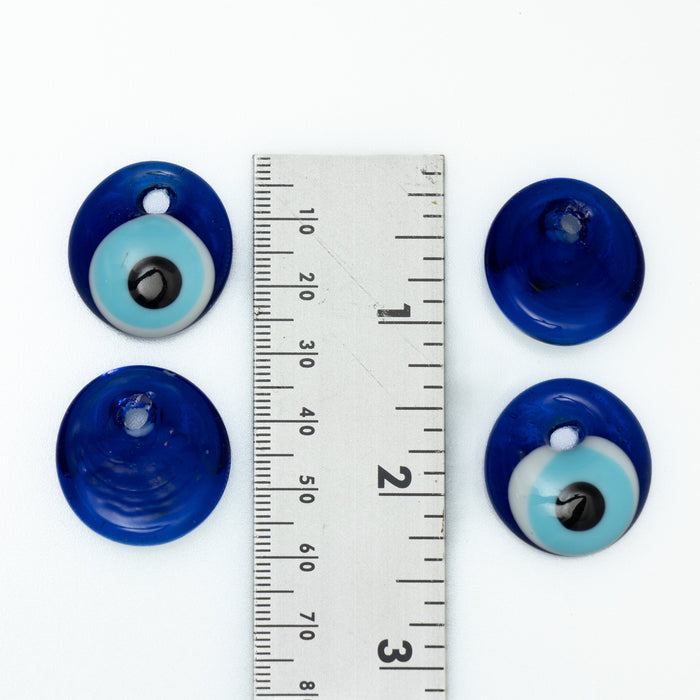 Evil Eye with Hole, 0.9" Inch, Handmade, 10 Pieces in a Pack