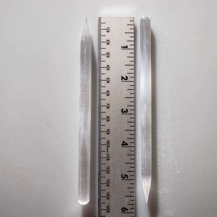Selenite Plain Extra Thin Massage Wand, 6" Inch, 10 Pieces in a Pack
