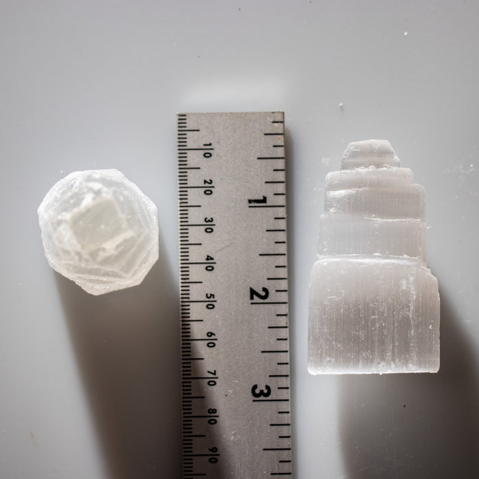 Selenite Plain Tower, 2.5" Inch, 1 Piece