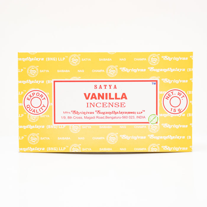 Satya Vanilla, Incense Sticks, 15 grams in one Pack, 12 Pack Box