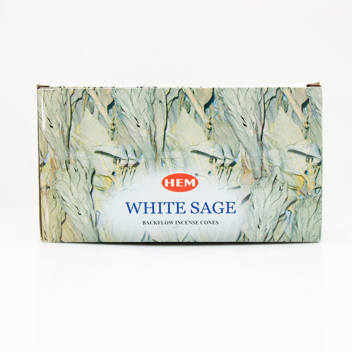 HEM White Sage, Backflow Cones, 12 Pack  (40 cones each pack), 480 Cones