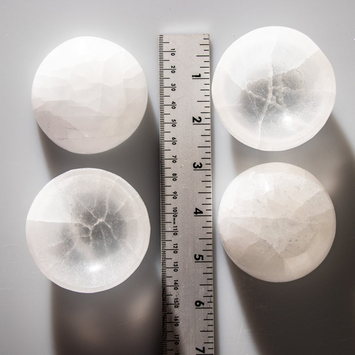 Selenite Plain Round Bowl, 2.5” Inch, 1 Piece