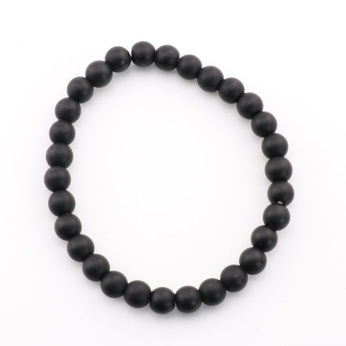 Onyx (Black), Metal Free Bracelet, 8mm, 5 Pieces in a Pack