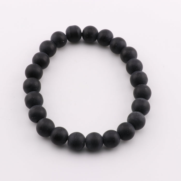 Jasper (Black), Metal Free Bracelet, 8mm, 5 Pieces in a Pack