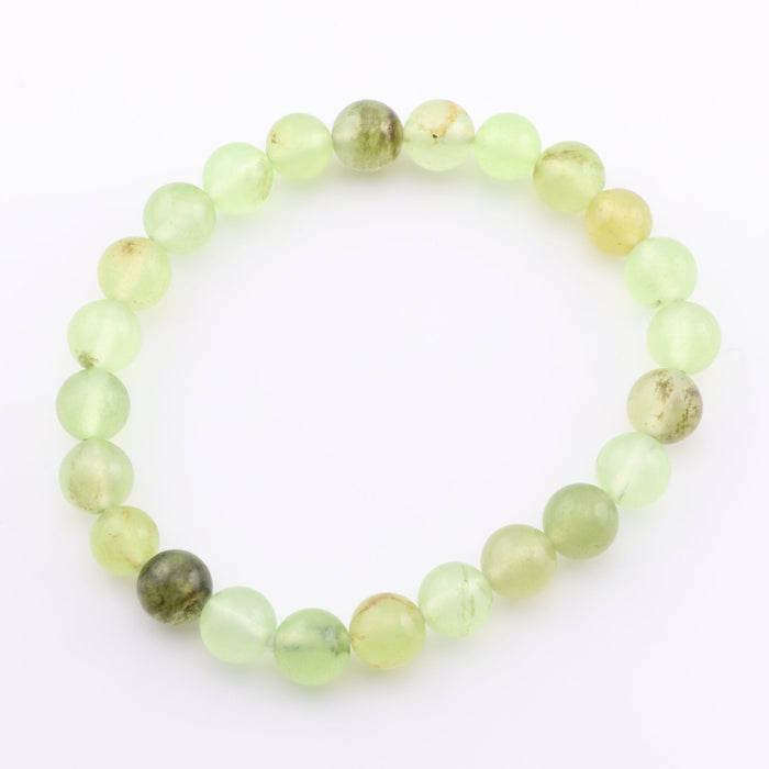 Prehnite, Metal Free Bracelet, 8mm, 1 Piece in a Pack