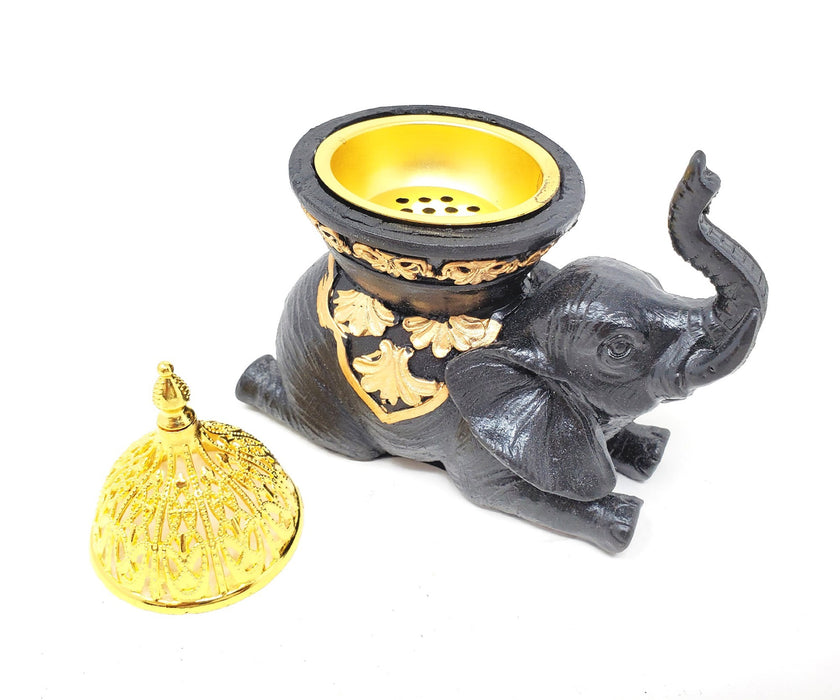 Black Elephant Candlestick & Incense Burner, 1 Piece