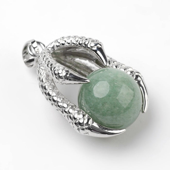 Green Aventurine Dragon Claw Pendant, 5 Pieces in a Pack